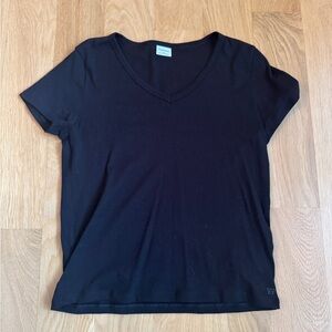 Black V-Neck Women's Top